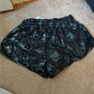 lululemon athletica Black Floral Athletic Shorts